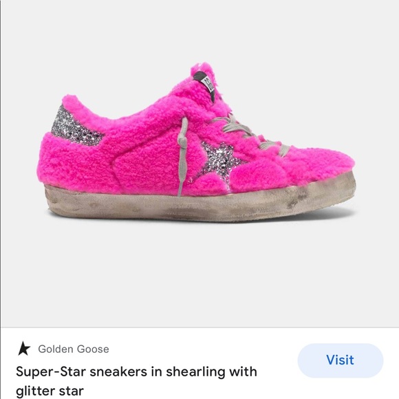 Golden Goose Shoes - Golden Goose Pink Shearling Superstar Sneakers sz9